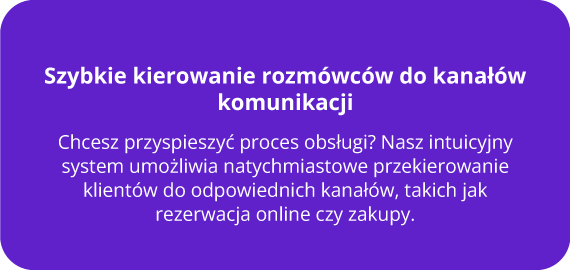 Szybkie kierowanie rozmówców do kanałów komunikacji 